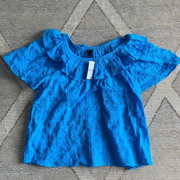 NWT Ann Taylor Ruffle Neck Blouse - Petite Small - Picture 6 of 7